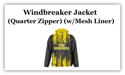 Customized Windbreaker Jacket (Quarter Zipper) (w/Mesh Liner)